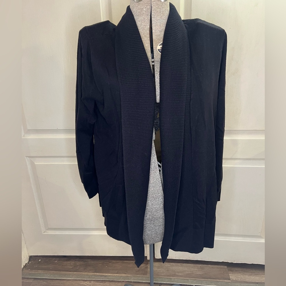 Worthington Womens Cardigan Sweater XXL Black 1X Long Sleeve‎